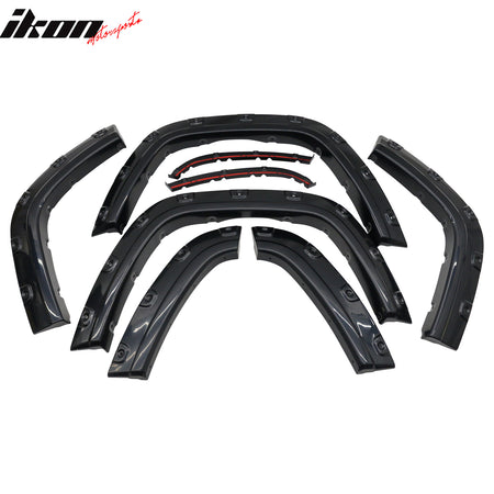 IKON MOTORSPORTS Fender Flares Compatible with 2011-2016 Jeep Grand Cherokee WK2, Rivet/Bolt Style ABS Smooth Wheel Flare Cover Protector Set, 6Pcs, Front & Rear