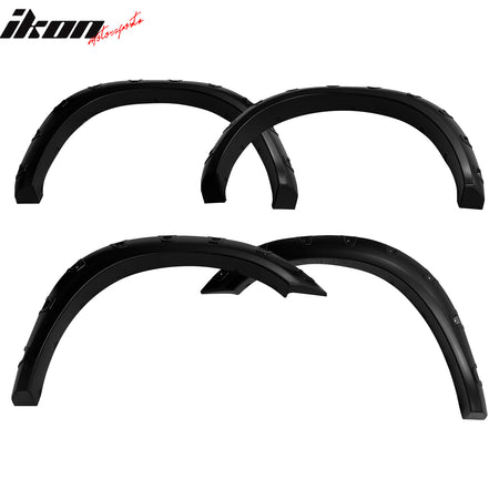 IKON MOTORSPORTS Fender Flares Compatible with 2020-2022 Ram 2500, Pocket Style Injection Molded PP Black Wheel Flare Cover Protector Set, 4Pcs, Front & Rear