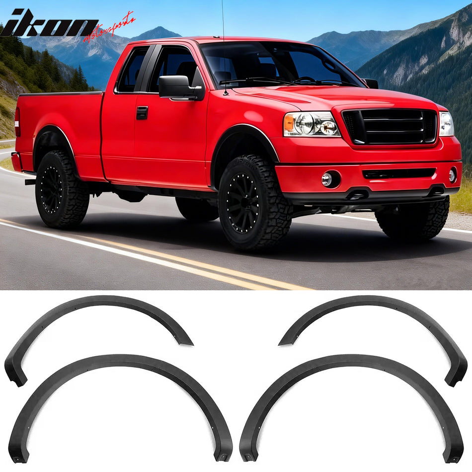 2004-2008 Ford F-150 Styleside OE Style Fender Flares Wheel Arch Cover Black PU 4PCS Set