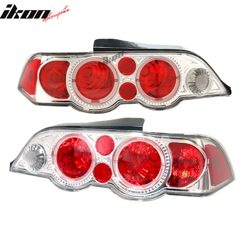 Fits 02-04 Acura RSX Tail Lights Chrome Lamps Clear