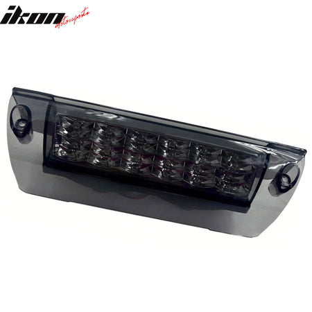IKON MOTORSPORTS, LED 3rd Brake Light Compatible with 1993-2002 Pontiac Firebird, Smoke Housing& Lens Rear Parking Tail Lights Reverse Brake Lamps Replacement