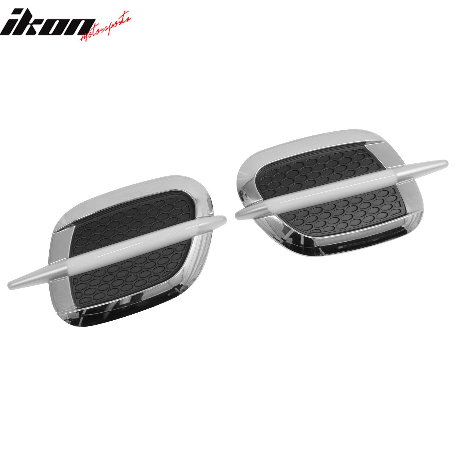 Universal Car SUV Air Flow Fender Side Intake Vents Decor Cover Trim W/Amber Led