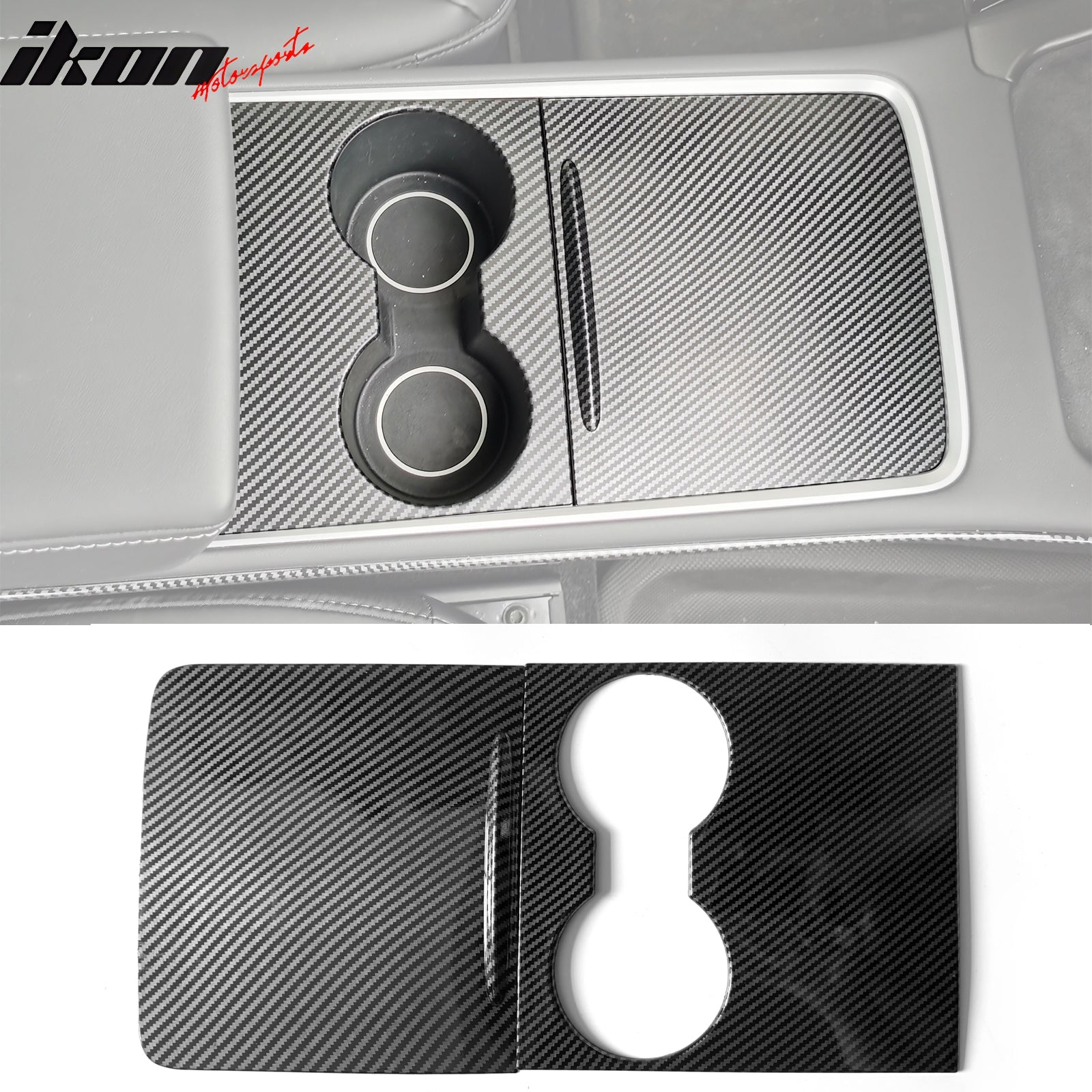 Fits 21-23 Tesla Model 3 Y Console Side Panel Cover Trim Carbon