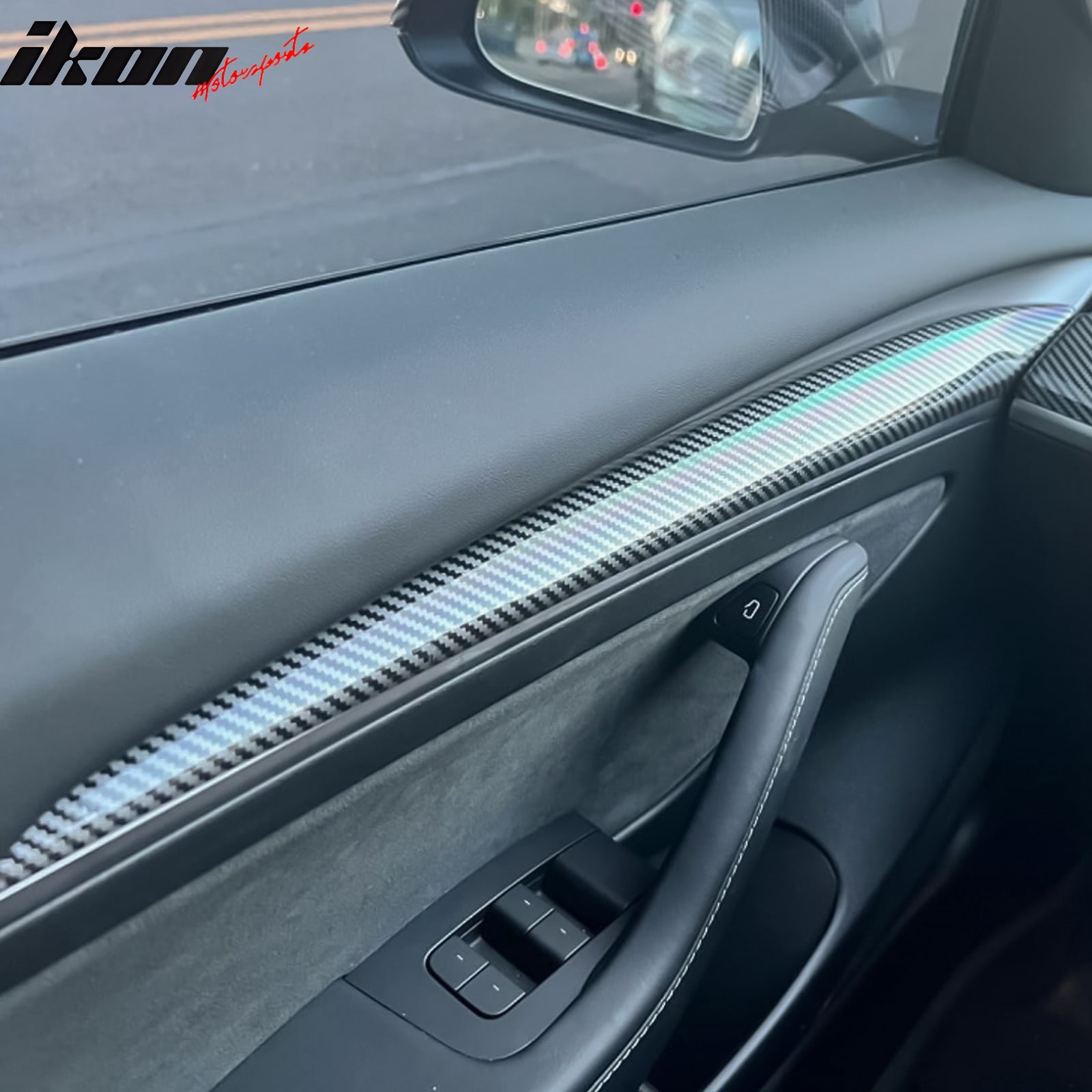 Door trim for Tesla model 3 2021 2022 2023 accessories model y tesla three  carbon fiber accessoires