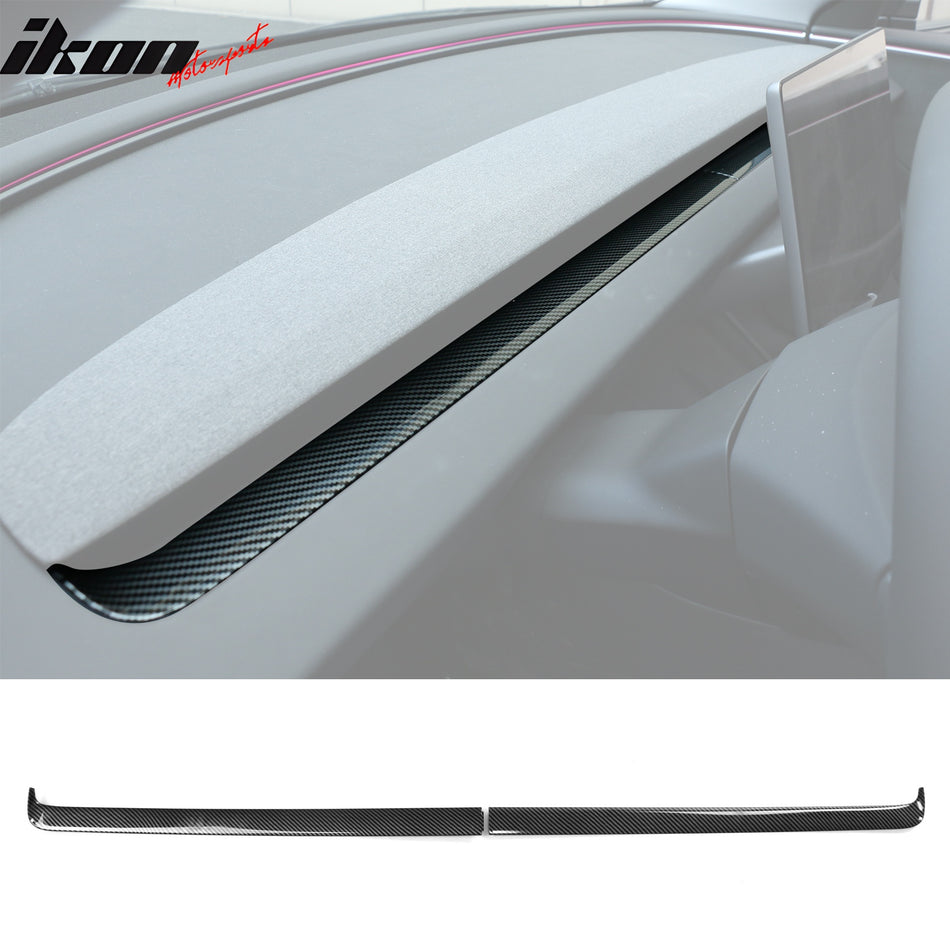 2024-2025 Tesla Model 3 Carbon Fiber Print Dashboard Wrap Cover ABS