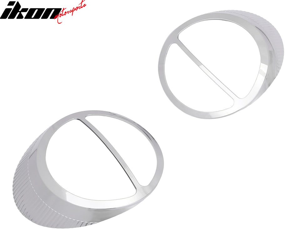 IKON MOTORSPORTS, Tail Light Bezel Compatible with 2002-2005 Ford Thunderbird, Chrome ABS Rear Taillight Lamps Frame Cover Trim Accessories 2PCS