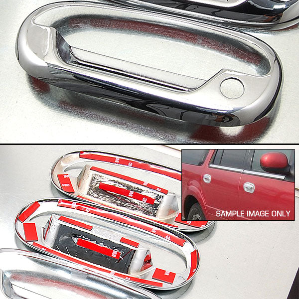 Door Handle Cover Compatible With 1998-2002 Lincoln Navigator, Black With Red Line PSKH+Keypad by IKON MOTORSPORTS, 1999 2000 2001