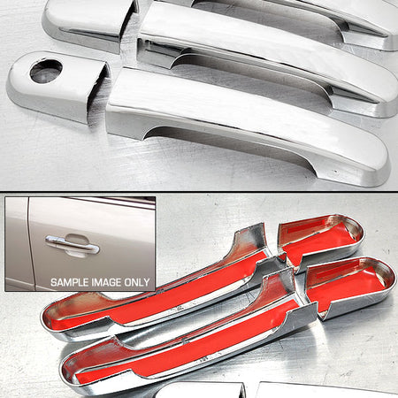 IKON MOTORSPORTS, Handle Covers Compatible With 2005-2007 Ford Five Hundred 4 Door Chrome Handle Cover Trim Smart Key, 2006