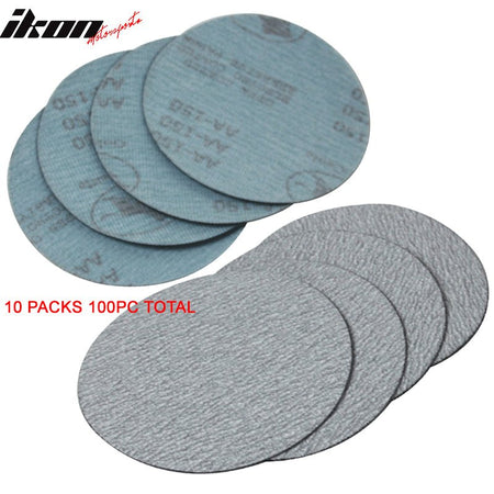 100PC 5in 127mm 150 Grit Auto Sanding Disc Sandpaper Sheets Sand PaperIkon Motorsports