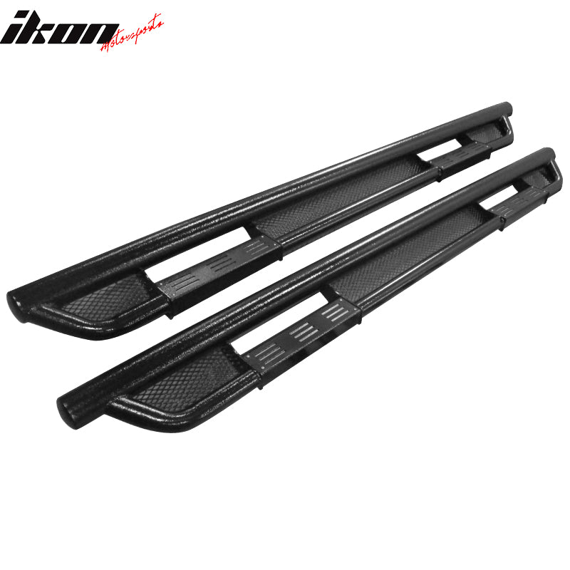 IKON MOTORSPORTS, Running Boards Compatible With 2009-2018 Dodge Ram 1500 & 2019-2023 Ram 1500 Classic & 2010-2018 2500 3500 Quad/Extended Cab, Unpainted Black Side Step Boards, 2017 2018 2019 2020
