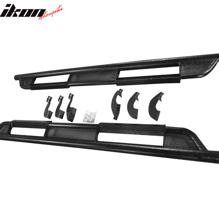 IKON MOTORSPORTS, Running Boards Compatible With 2007-2021 Toyota Tundra Crew Max, 2PCS Side Step Bars Nerf Bars Added on Bodykit Replacement Black, 2008 2009 2010 2011 2012 2013 2014 2015 2016 2017