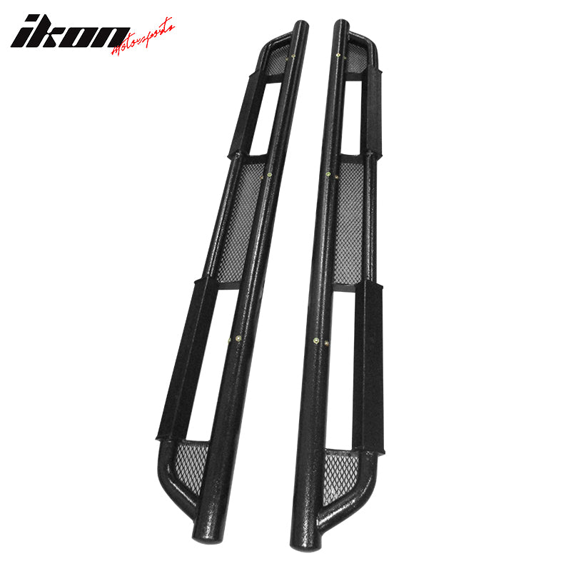 IKON MOTORSPORTS, Running Boards Compatible With 2009-2014 Ford F-150 Super Crew Cab, 2PCS Side Step Bars Nerf Bars Added on Bodykit Replacement Black, 2010 2011 2012 2013
