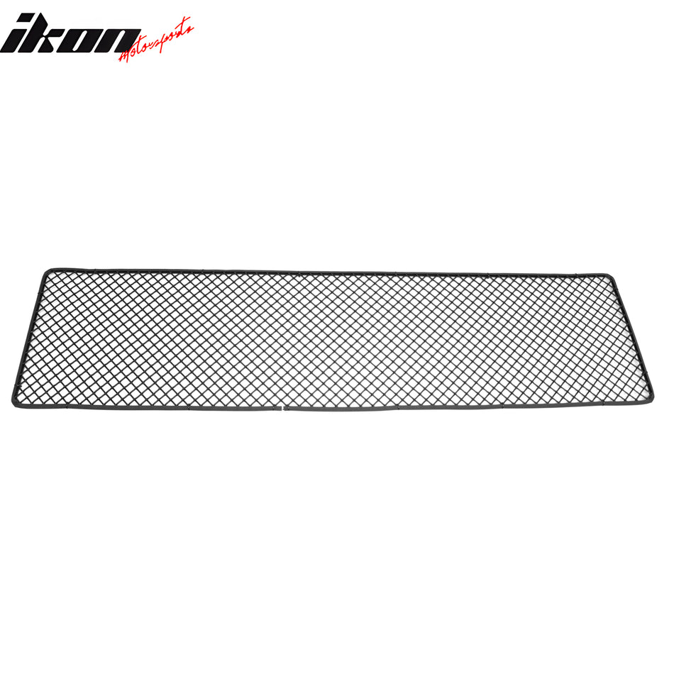 Front Bumper Hood Grille Insert Assembly Replacement Universal Woven Mesh LockCrimp Style Black Stainless Steel