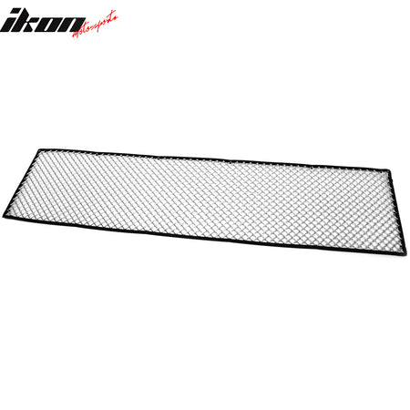 IKON MOTORSPORTS Front Bumper Grille Insert, Compatible with Universal, Woven Mesh LockCrimp Style Chrome Stainless Steel Replacement Front Bumper Grill Assembly, 1PC