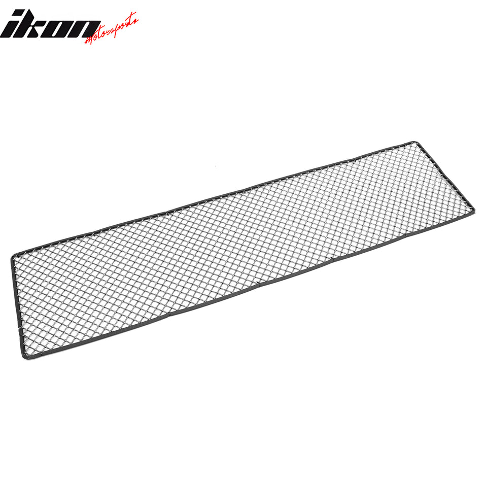 IKON MOTORSPORTS Front Bumper Grille Insert, Compatible with Universal, Woven Mesh LockCrimp Style Titanium Stainless Steel Replacement Front Bumper Grill Assembly, 1PC