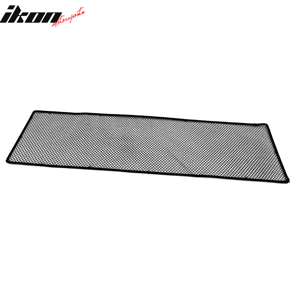 IKON MOTORSPORTS Universal Front Insert Grille Fits for Most Cars Woven Mesh Lock Crimp Style Black Stainless Steel Replacement Front Bumper Hood Grill 1PC 1'X4' Sheet; 1/4in x 1/4in Holes