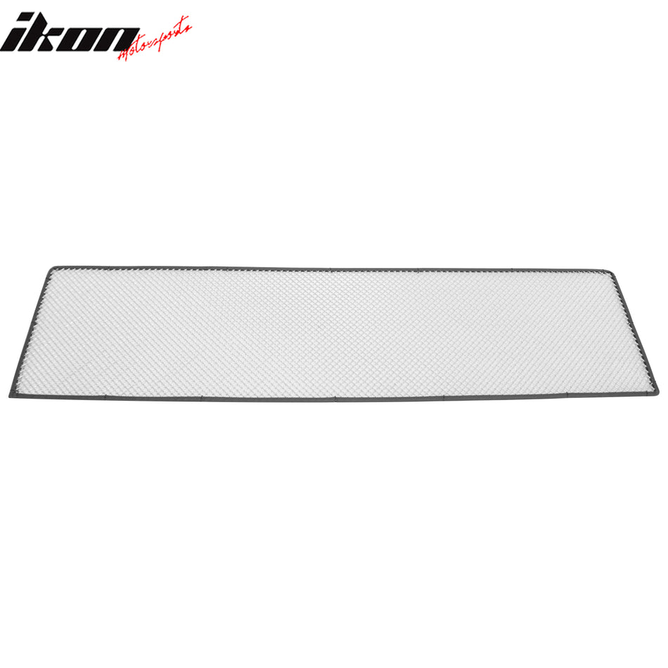 Front Bumper Hood Grille Insert Assembly Replacement Universal Woven Mesh LockCrimp Style Chrome Stainless Steel