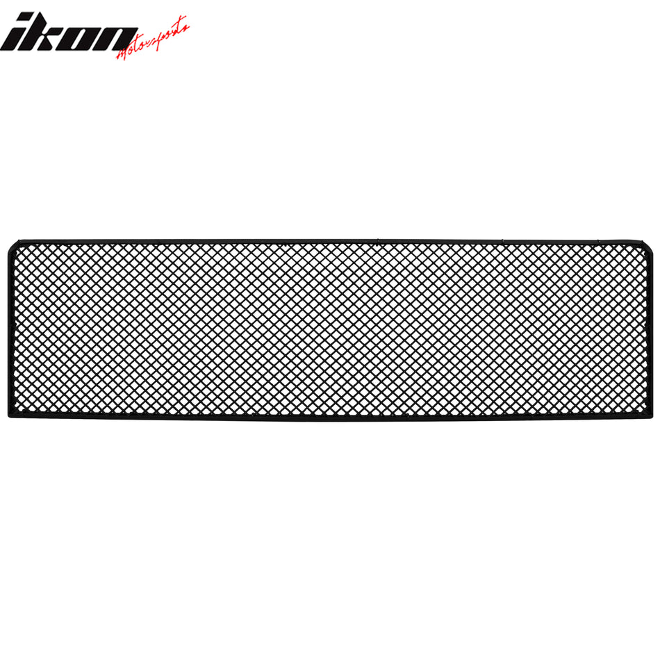 Universal Woven Mesh Lock Crimp Style Front Bumper Grille Black Stainless Steel