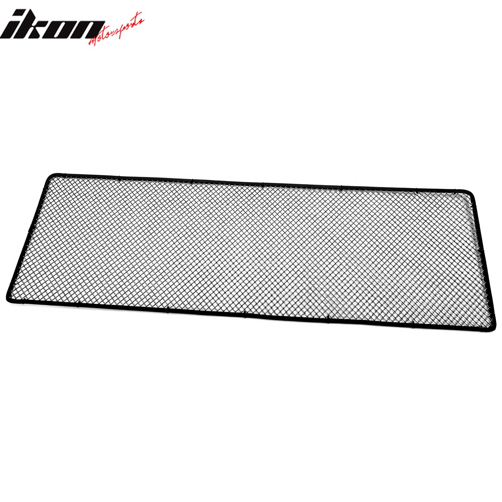IKON MOTORSPORTS Universal Front Insert Grille Fits for Most Cars Front Bumper Hood Grille Stainless Steel Woven Mesh Lock Crimp Style Titanium Replacement 1PC 1'X3.3' Sheet; 1/4in x 1/4in Holes