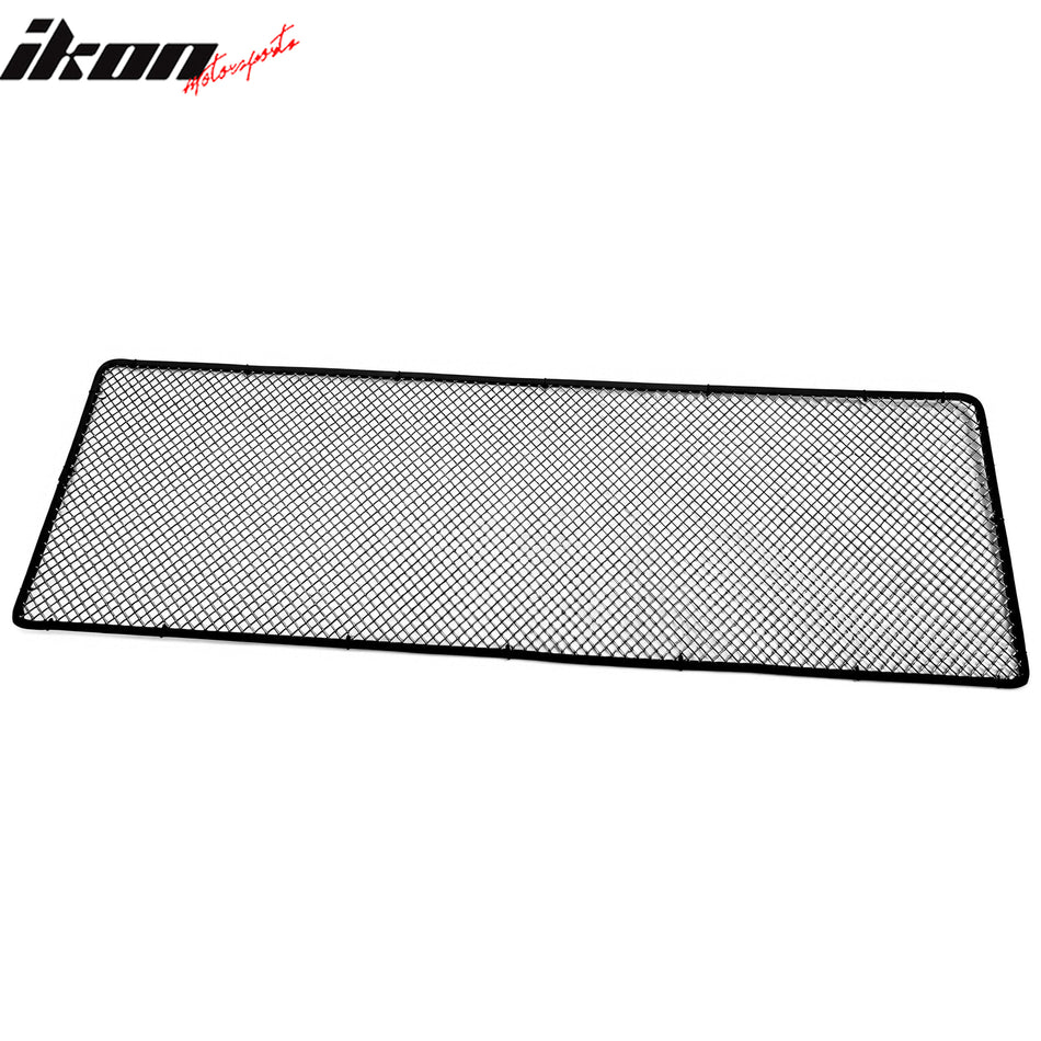 IKON MOTORSPORTS Universal Front Insert Grille Fits for Most Cars Front Bumper Hood Grille Stainless Steel Woven Mesh Lock Crimp Style Titanium Replacement 1PC 1'X3.3' Sheet; 1/4in x 1/4in Holes