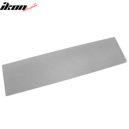 IKON MOTORSPORTS Front Bumper Grille, Universal Fitment, Matte Black Stainless Steel 1'X4' Sheet 1/4in x 1/4in Holes Woven Mesh Interchimp Style Replacement Front Bumper Grill Assembly, 1Piece
