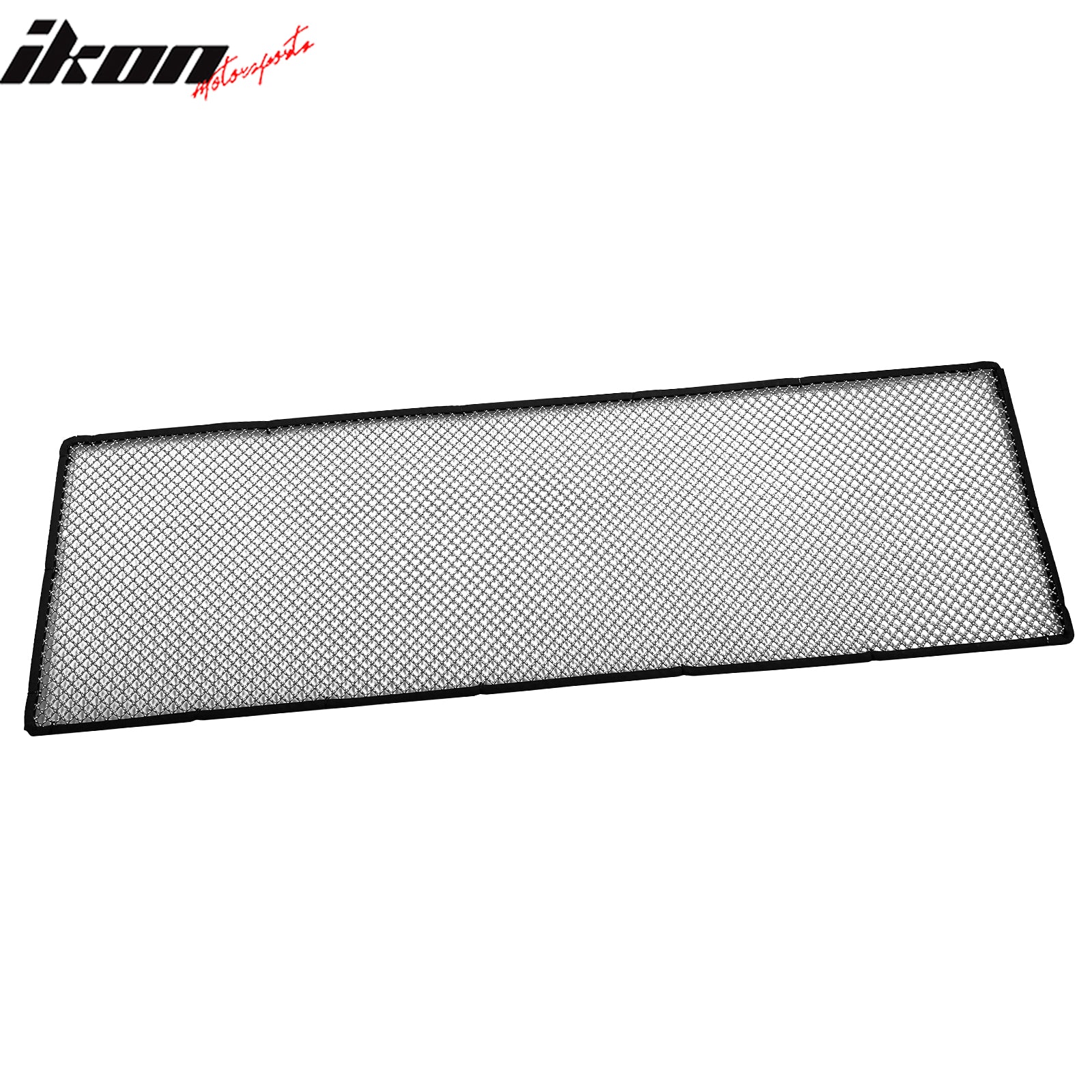 IKON MOTORSPORTS Universal Front Insert Grille Fits for Most Cars Front Bumper Hood Grille Stainless Steel Woven Mesh Interchimp Style Chrome Replacement 1PC 1'X3.3' Sheet; 1/4in x 1/4in Holes