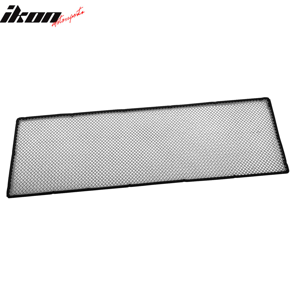 IKON MOTORSPORTS Universal Front Insert Grille Fits for Most Cars Front Bumper Hood Grille Stainless Steel Woven Mesh Interchimp Style Chrome Replacement 1PC 1'X3.3' Sheet; 1/4in x 1/4in Holes