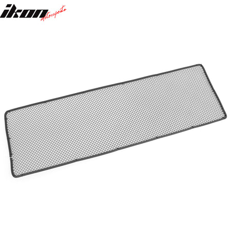 IKON MOTORSPORTS Front Bumper Grille, Universal Fitment, 1'X3.3' Sheet 1/4in x 1/4in Holes Black Frame + Titanium Mesh Stainless Steel Woven Mesh Interchimp Style Replacement Front Bumper Grill, 1PC