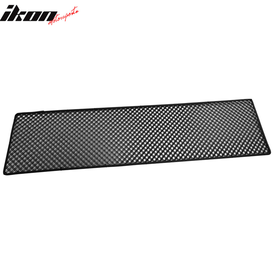IKON MOTORSPORTS Universal Front Insert Grille Fits for Most Cars Front Bumper Hood Grille Stainless Steel Woven Mesh Dual Interchimp Style Black Replacement 1PC 1'X4' Sheet; 3/8in x 3/8in Holes