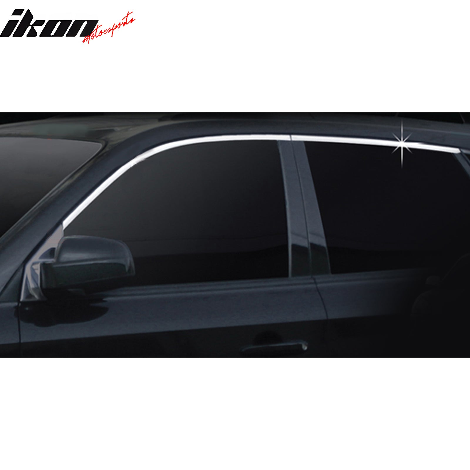 Fits 05-09 Hyundai Tucson Window Visors Vent Rain Sun Guards Deflectors Chrome