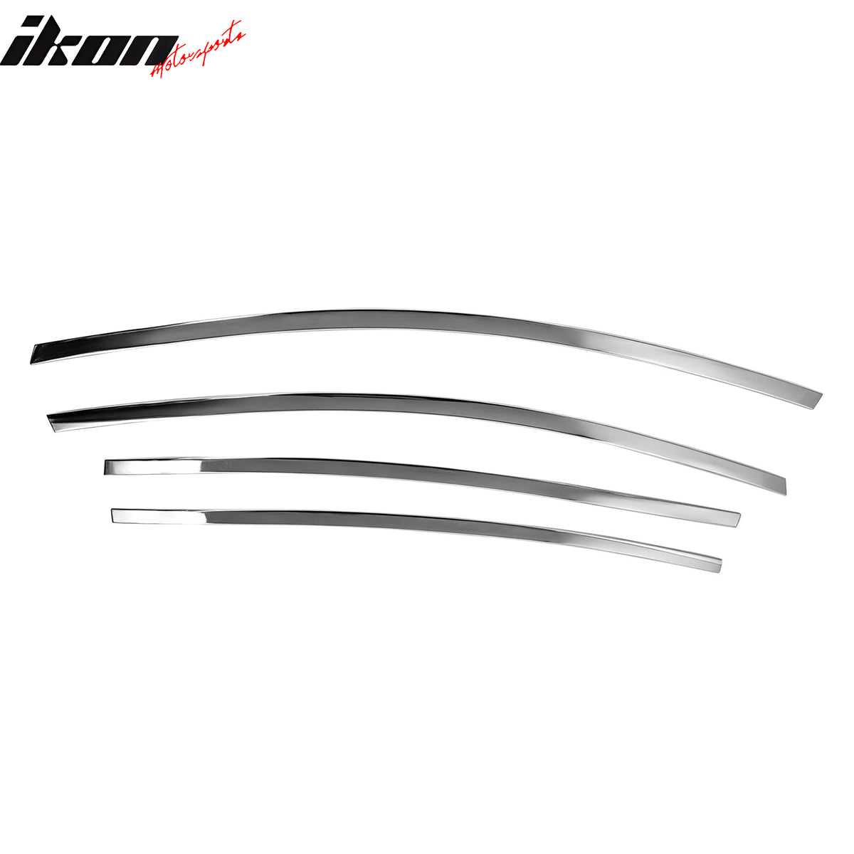 Fits 12-15 Kia Rio 4-Door 4PCS RH LH Exterior Window Top Molding Trim ABS Chrome