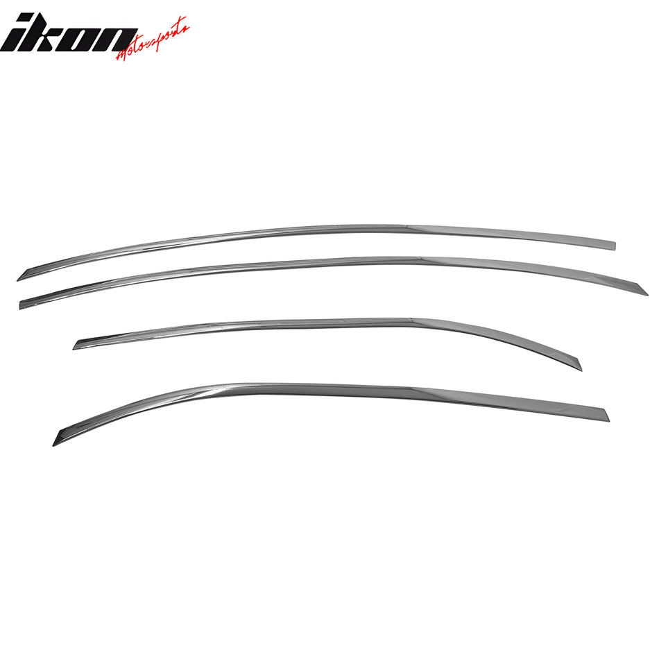 2012-2017 Kia Rio Hatchback Window Visors Vent Wind Rain Sun Guards Deflectors ABS Plastic Chrome 4PCS