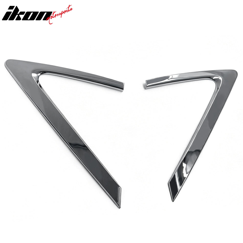 IKON MOTORSPORTS, C Pillar Molding Compatible With 2012-2015 Hyundai Accent Sedan 4-Door, Chrome ABS Window Sill C Pillar Molding Trim Garnish 2PCS