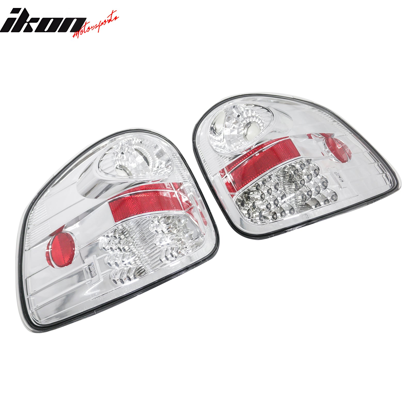 Fit 1997-2003 Ford F-150 Tail Lights W/Chrome Housing Clear Lens