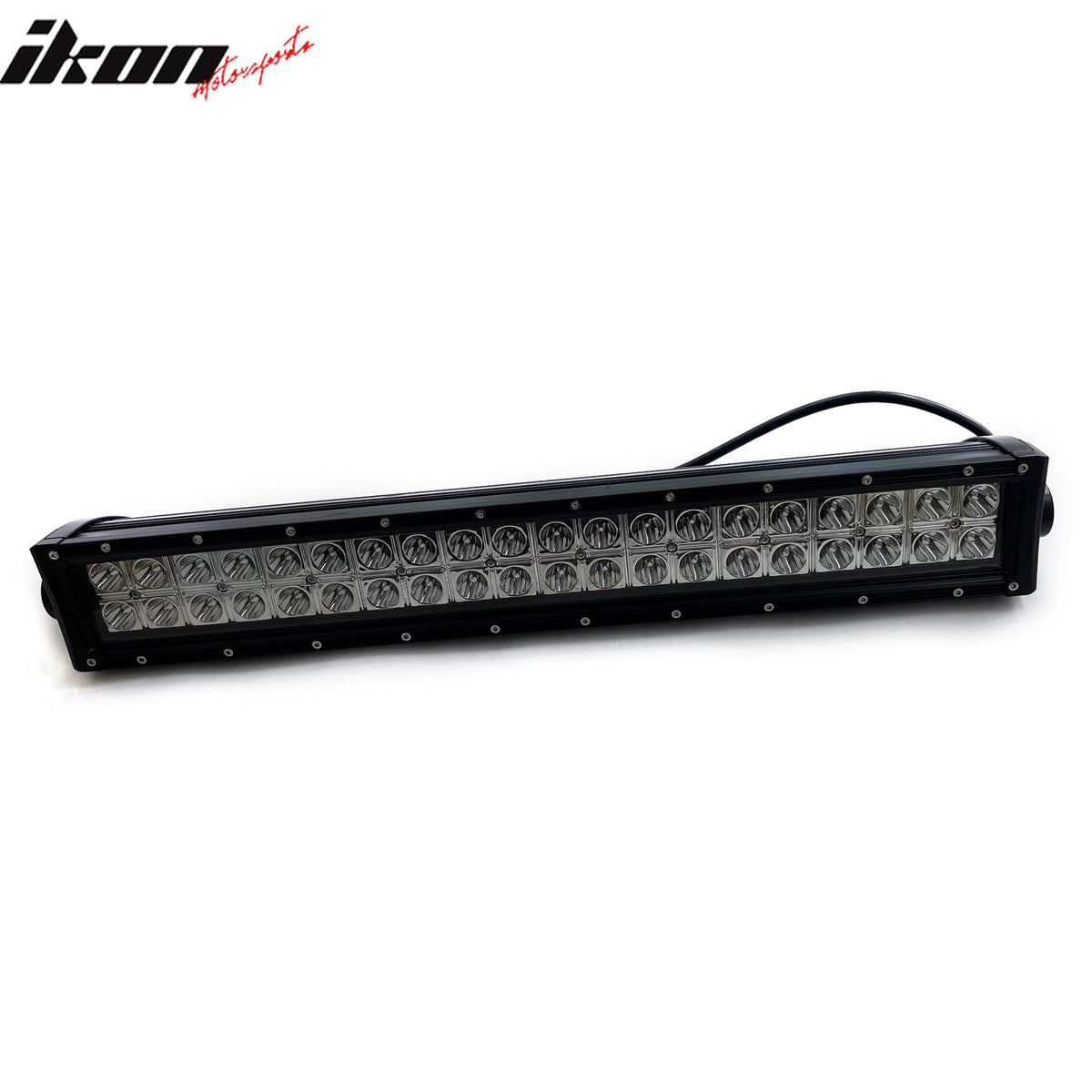 IKON MOTORSPORTS LED Light Bar, Compatible with Universal, Aluminum Black 21" 120W 40 LED Light Bar Spot Flood Combo Truck SUV ATV Jeep Offroad Driving (30 Degree Flood; 2 Row; S1 Side Mount Rivets)