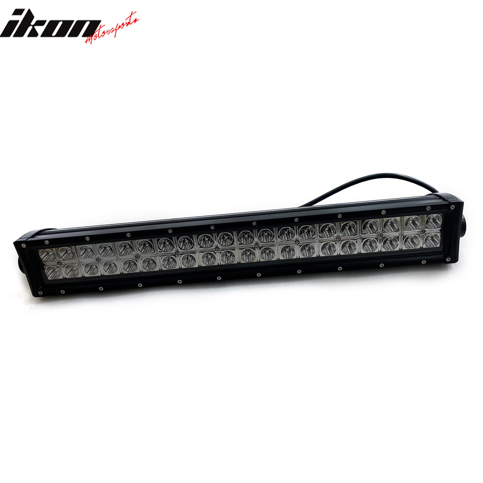 IKON MOTORSPORTS LED Light Bar, Compatible with Universal, Aluminum Black 21" 120W 40 LED Light Bar Spot Flood Combo Truck SUV ATV Jeep Offroad Driving (30 Degree Flood; 2 Row; S1 Side Mount Rivets)