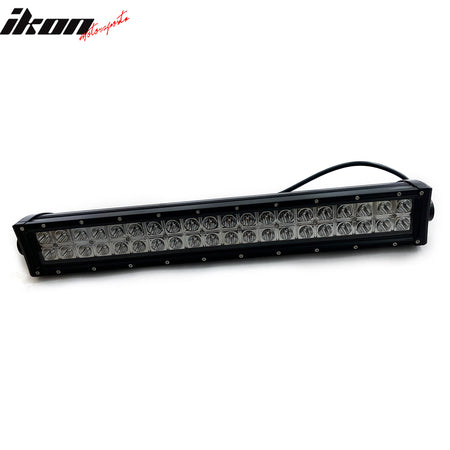 IKON MOTORSPORTS LED Light Bar, Compatible with Universal, Aluminum Black 21" 120W 40 LED Light Bar Spot Flood Combo Truck SUV ATV Jeep Offroad Driving (30 Degree Flood; 2 Row; S1 Side Mount Rivets)