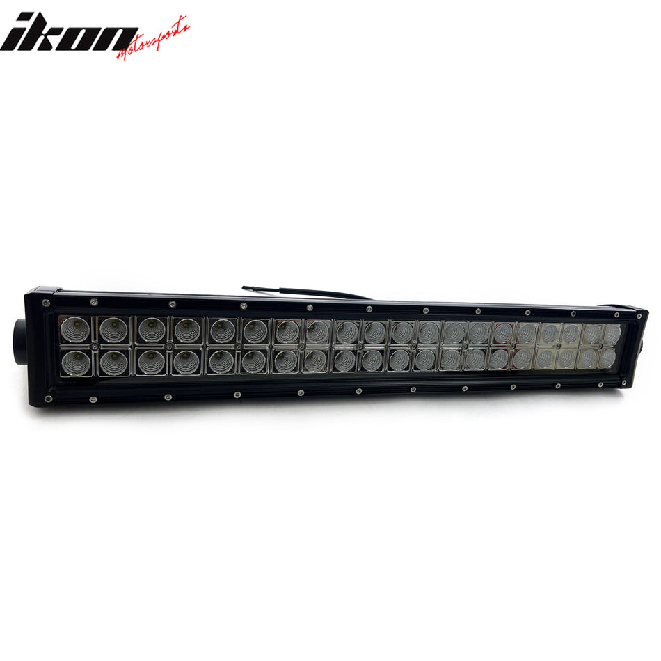 IKON MOTORSPORTS LED Light Bar, Compatible with Universal, Aluminum Black 21" 120W 40 LED Light Bar Spot Flood Combo Work Offroad SUV Truck Driving ATV (60 Degree Flood; 2 Row; S1 Side Mount Rivets)