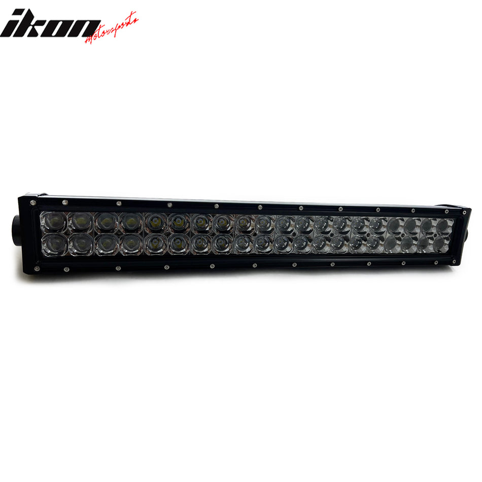 IKON MOTORSPORTS LED Light Bar, Compatible with Universal, Aluminum Black 21" 120W 2 Row LED Light Bar Spot Flood Combo Truck SUV ATV Jeep Offroad Driving (60 Degree Flood + 8 Spot Center, 40 LED)