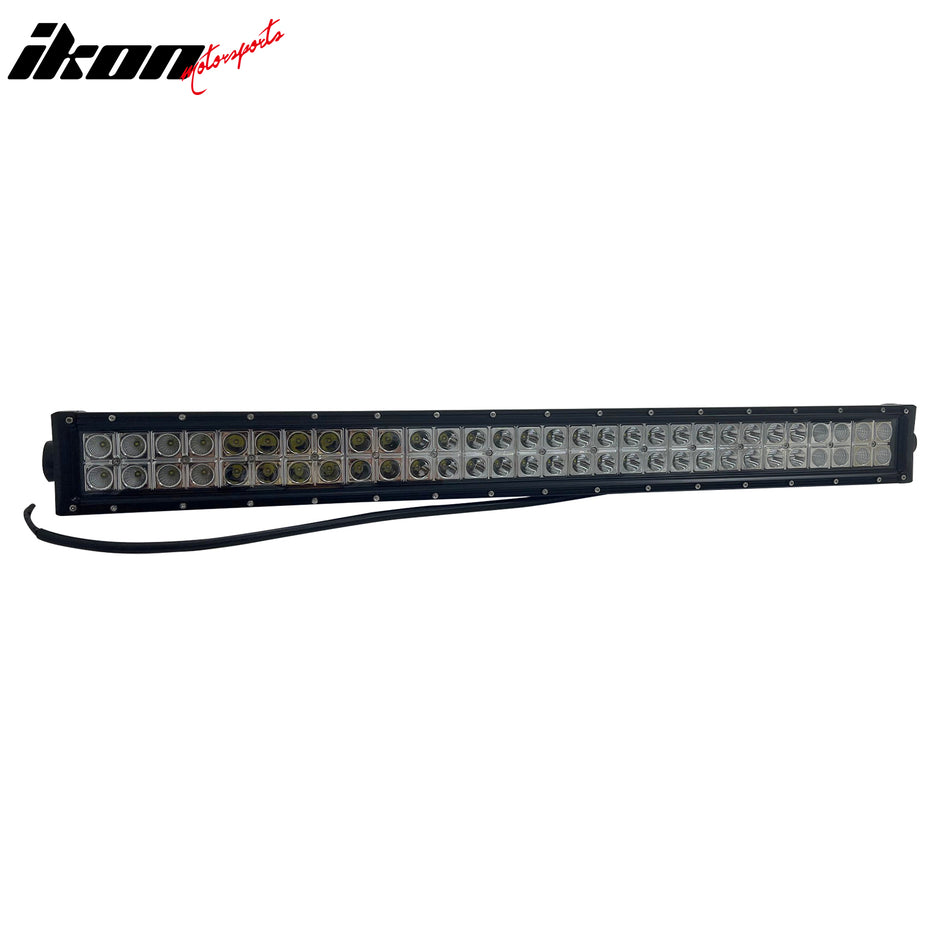 IKON MOTORSPORTS LED Light Bar, Compatible with Universal, Aluminum Black 31" 180W 60 LED Light Bar Truck SUV ATV Jeep Offroad (30 Degree Flood Center+60 Flood Outer, 2 Rows, S1 Side Mount Rivets)