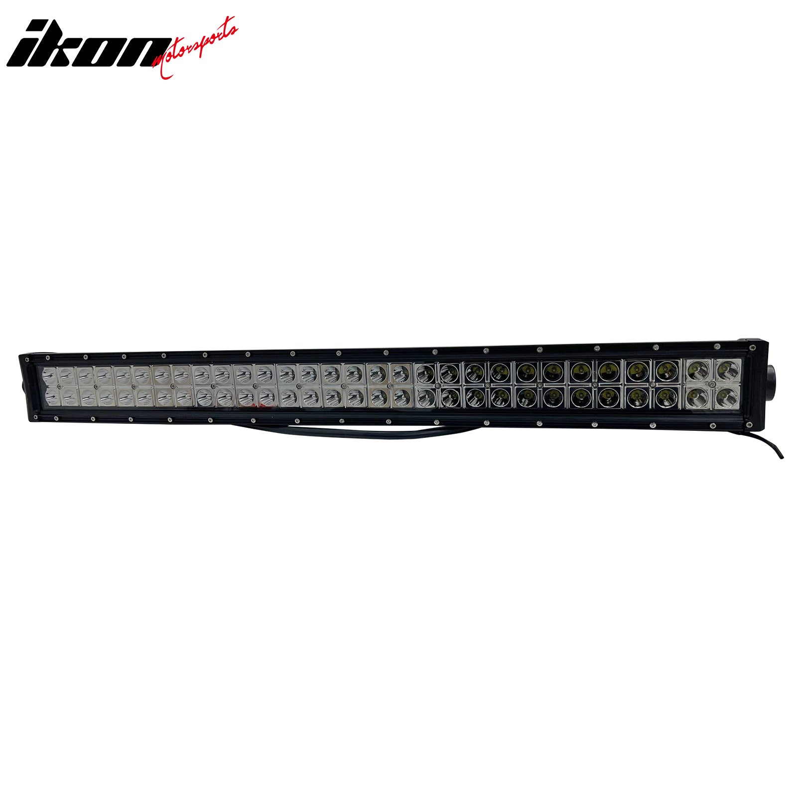IKON MOTORSPORTS LED Light Bar, Compatible with Universal, Aluminum Black 31" 180W 60 LED Light Bar Truck SUV ATV Jeep Offroad Driving (30 Degree Flood, 2 Rows, S1 Side Mount Rivets)