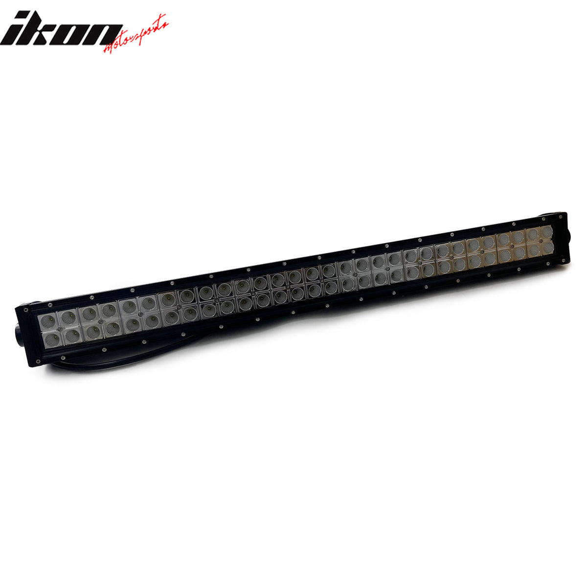 IKON MOTORSPORTS LED Light Bar, Compatible with Universal, Aluminum Black 31" 180W 60 LED Work Light Bar Dual Row Spot Flood Combo Work Truck SUV ATV Jeep (60 Degree Flood; S1 Side Mount Rivets)