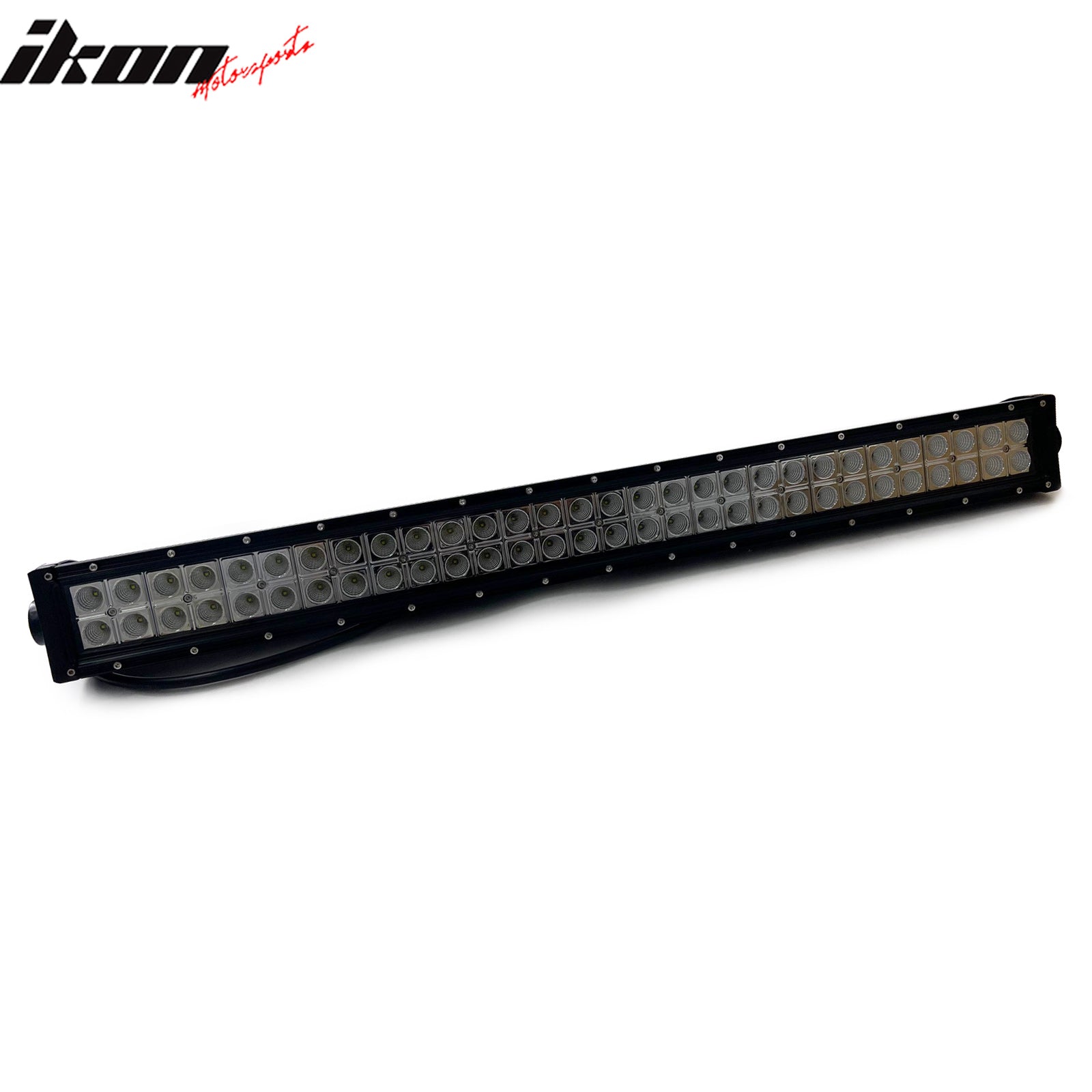 IKON MOTORSPORTS LED Light Bar, Compatible with Universal, Aluminum Black 31" 180W 60 LED Work Light Bar Dual Row Spot Flood Combo Work Truck SUV ATV Jeep (60 Degree Flood; S1 Side Mount Rivets)