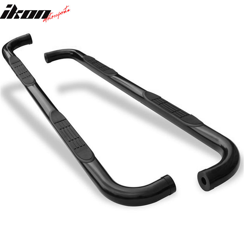 IKON MOTORSPORTS, Side Step Bars Compatible With 2009-2014 Dodge Journey, Unpainted T304 Stainless Steel Side Boarding Guest Step Up Running Boards Nerf Bars, 2010 2011 2012 2013