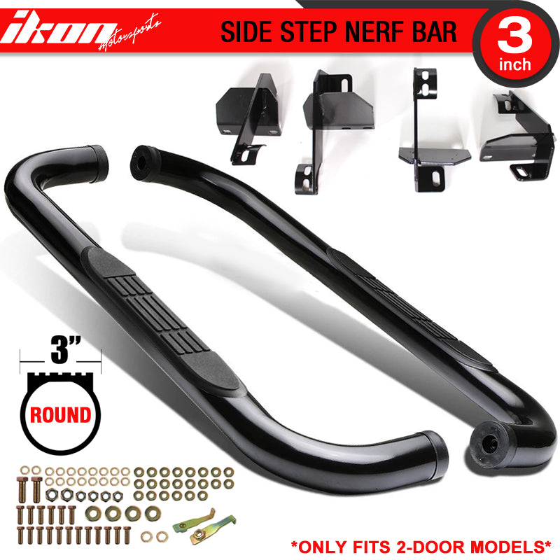 Fits 07-18 Jeep Wrangler Running Board Side Step Nerf Bars