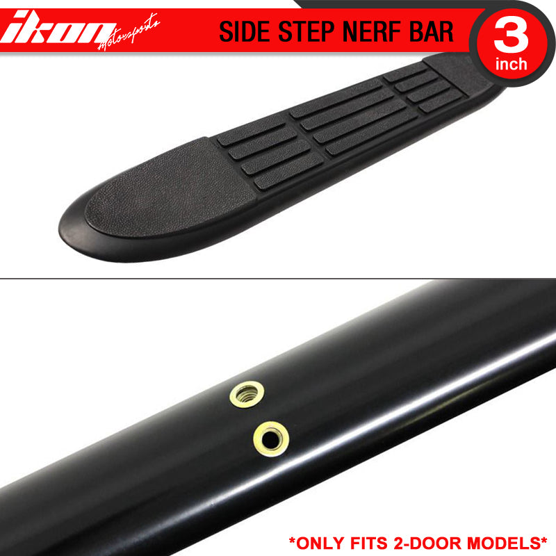 Fits 07-18 Jeep Wrangler Running Board Side Step Nerf Bars