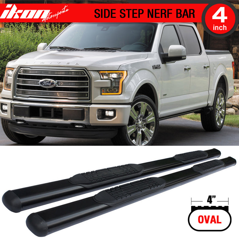 2015-2022 Ford F150 Super Crew Cab 4'' Side Running Boards Stainless