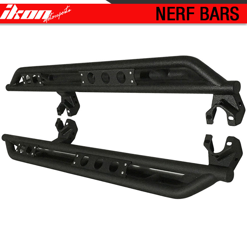 Fits 07-18 Jeep Wrangler 4 DR Black Nerf Bar Side Step Running Board Pair