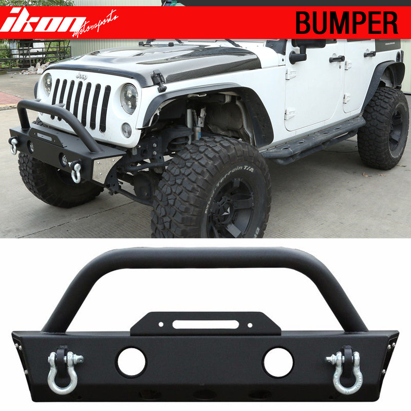 2007-2017 Jeep Wrangler JK Front Bumper Guard Winch Plate Light Steel