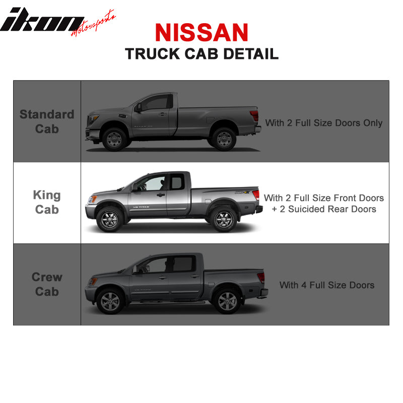 Fits 04-15 Nissan Titan Extended Cab 5 Inch Black Nerf Bars Running Boards